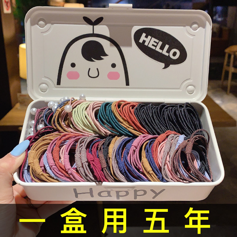 ins black hair ring rubber band female tie head small hair tie ponytail children hair ring leather sleeve simple temperament leather ring