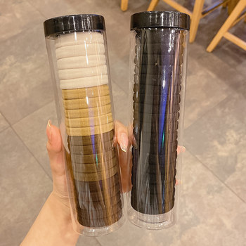 Black Thick Rubber Band for Women to Tie Their Hair, Children's Hair Ties, Hair Ropes, Trendy 2024 New Style Hair Bands for Summer Ponytails