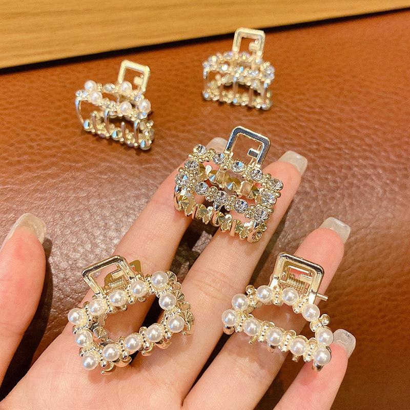 Exquisite small grab drilling water drill pearl tail hair clamp after head broken hair cute shark clamp