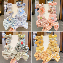 Color baby hairclip female children clip headgear bow headgear cute Japanese hair flower girl clip