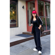 (8 8 10:00 forever love) Cool Sa tide handsome ribbon suit straight pants suit