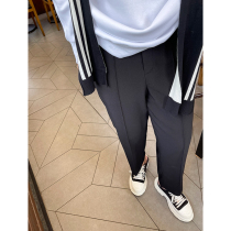 Muzi ideal autumn fat mm big size pants children thin high waist elastic ankle-length pants pipe pants 200kg