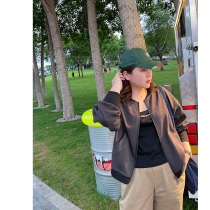 Sweet cool wind autumn fat mm size casual jacket women loose zipper baseball jacket 200kg wooden ideal