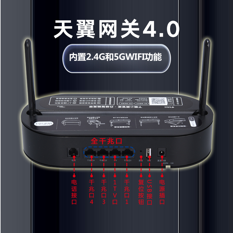 Telecom Gigabit 4.0/3.0 Tianyi Gateway Gigabit Fiber 2.5g Optical Modem Router Integrated Self-Built Olt