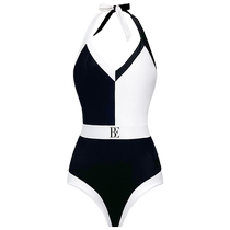 (Same style as Bai Bing) BE Fan Dean fashion series one-piece swimsuit for women with sun protection halter neck straps and sexy breast pads