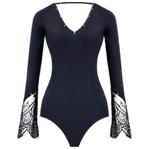 BE Fan Dean QUEEN series one-piece swimsuit womens long-sleeved fashion sun protection elegant luxury slim fit with chest pad