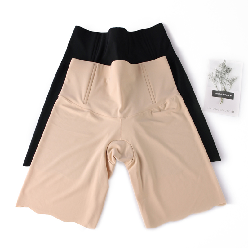 2 collection of abdominal safety pants woman fat mm high waist No marks and no curbside anti-walking light ice silk beating bottom pants 50% large size Xia