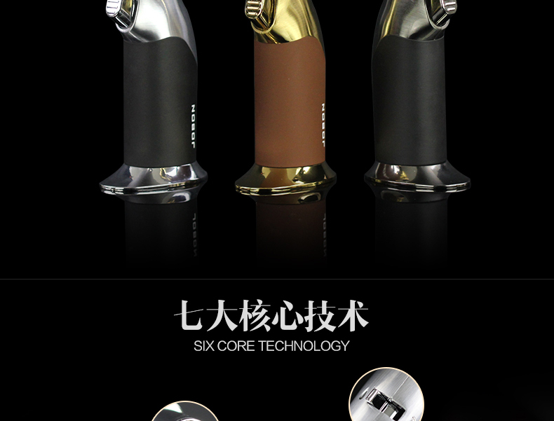 Windproof xì gà nhẹ cá tính nhiệt độ cao hàn lớn mỏ hàn phun súng ngoài trời thịt nướng cầm tay thẳng tuôn lửa bật lửa bic