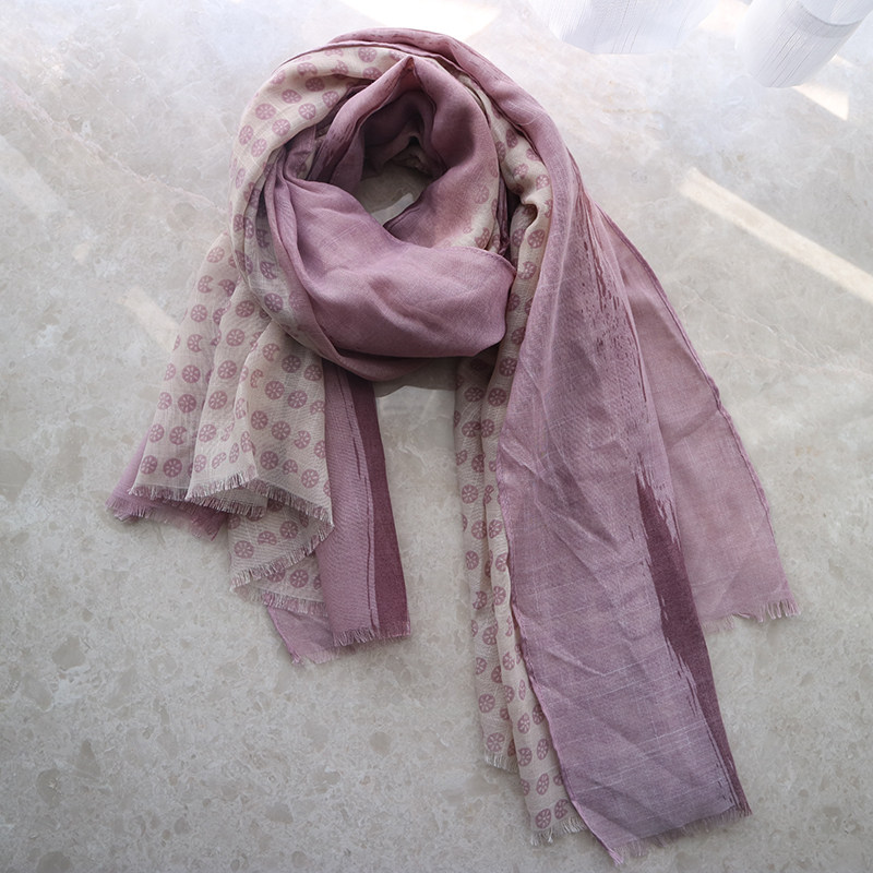 Travel Original Single New Pink Purple Reduced-Age Scarves Women Cotton Linen Texture Retro Wind Scarves 100 Hitch Shawl Brief