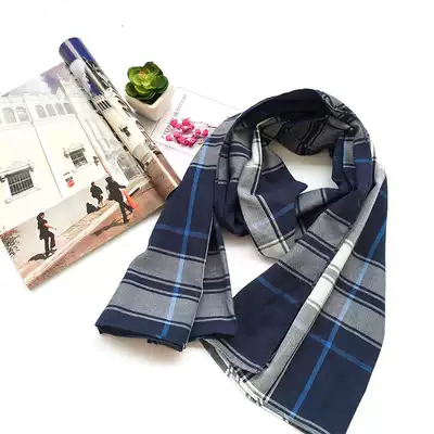 Spring and autumn and summer women's literature and art retro national style cotton and linen plaid travel photo classic scarf original single Foreign trade