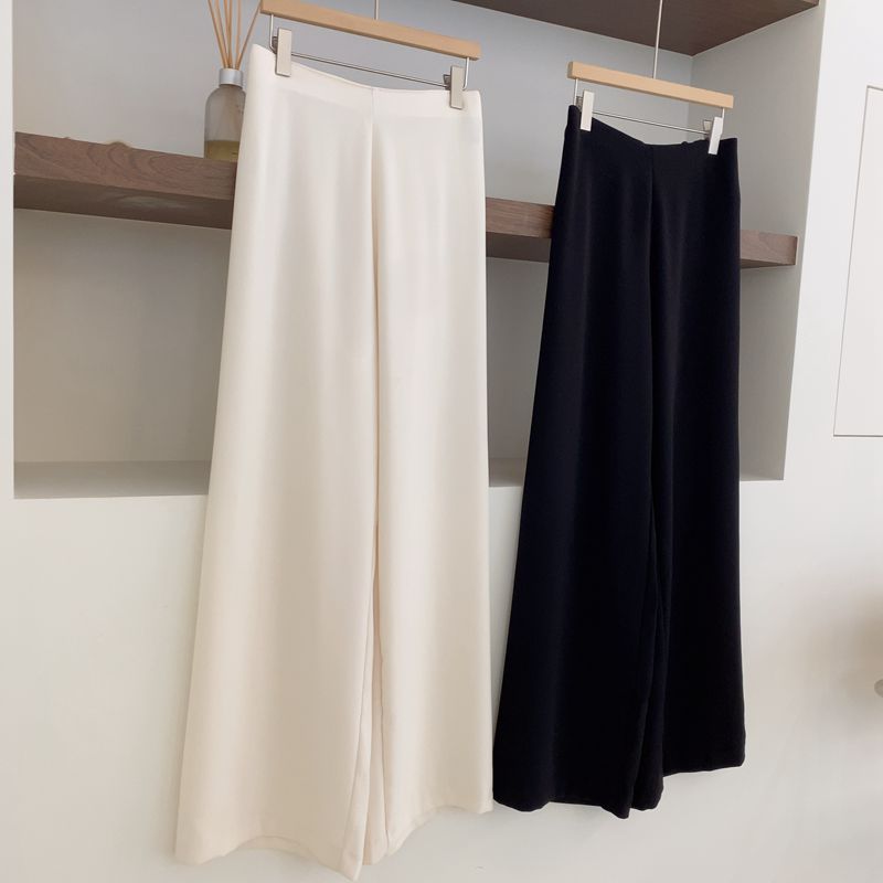 (Spot Seconds Hair) Joo Korea Feeling Superior Rear Tightness Waist Design Casual Pants Broadlegged Pants D