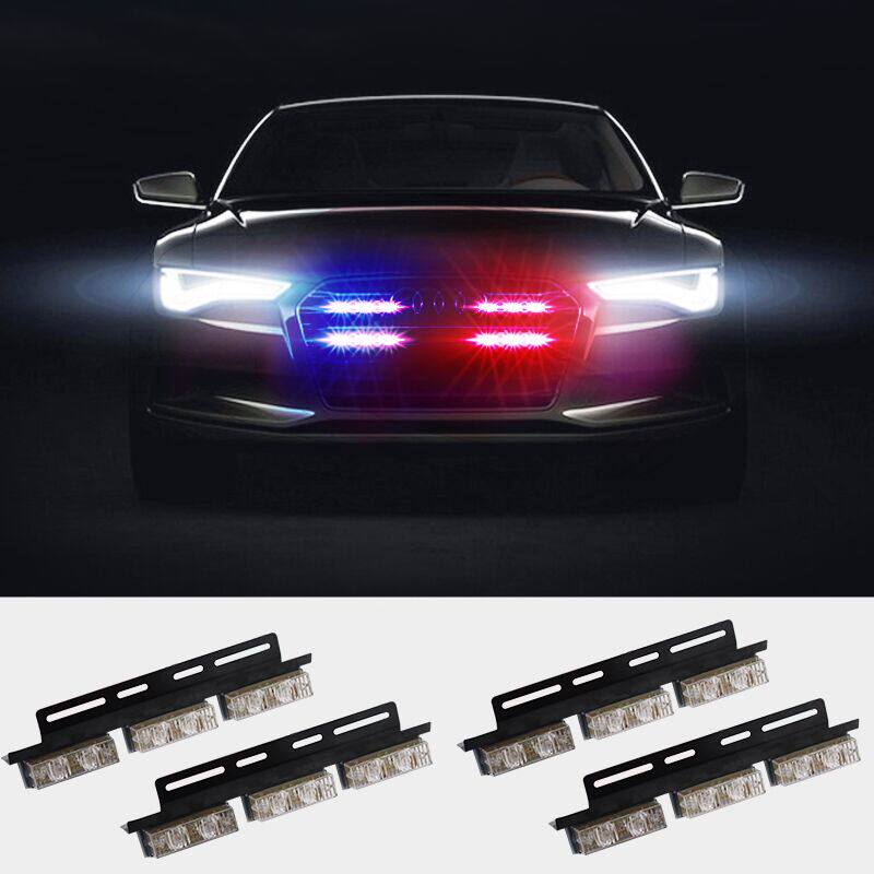 Car Trap 4 midnet flash lights Ultra LED flash lights red blue flash