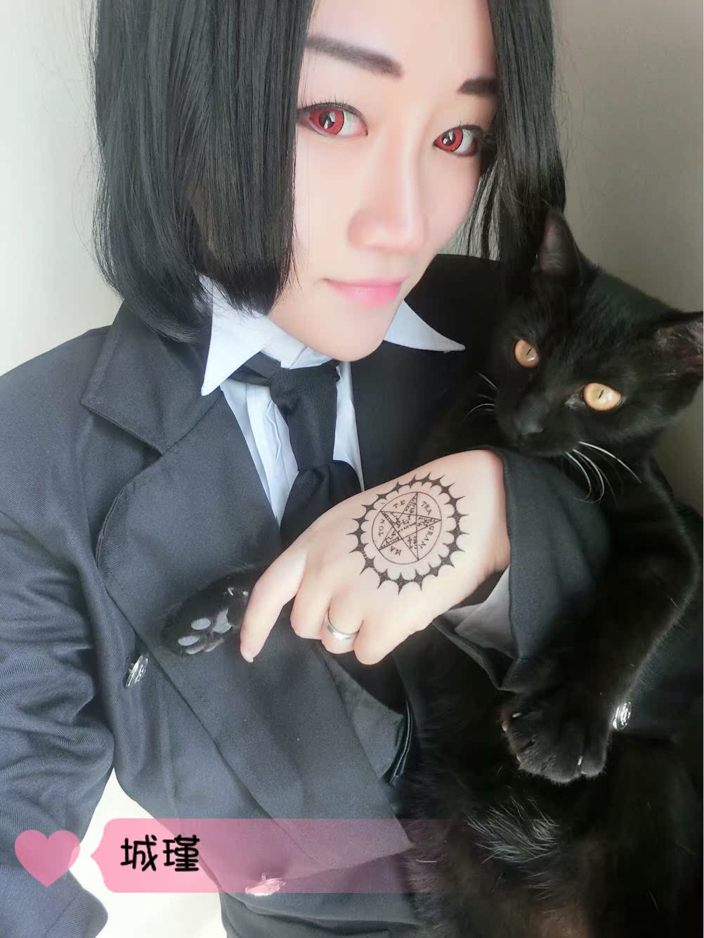 [Maid TATOO] Black Deacon Sabas Hợp đồng Hình xăm Nhãn dán COSPLAY Đạo cụ thiết yếu Không thấm nước mon cosplay