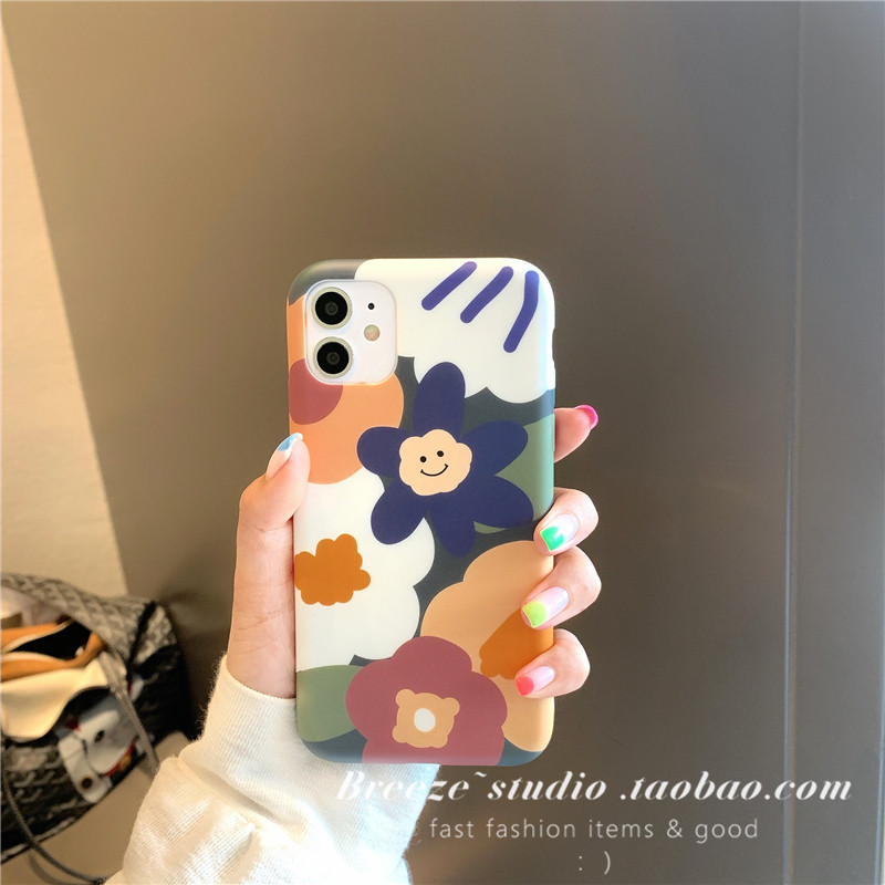 Flower smiley face for 13Pro max mobile phone Protective case Apple 13promax silicone xs xr soft 8plus female 11