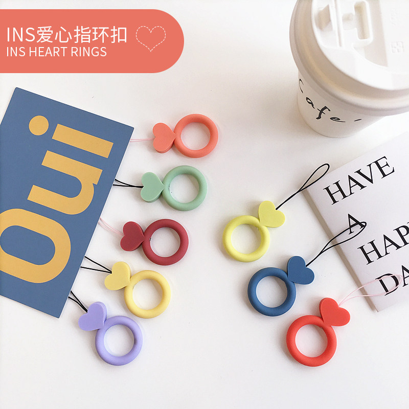 Loving Small Ring Mobile Phone Pendant Accessories Cartoon Silicone Anti-Fall Hand Rope Pendant Universal Cute Woman phone protective shell ornament