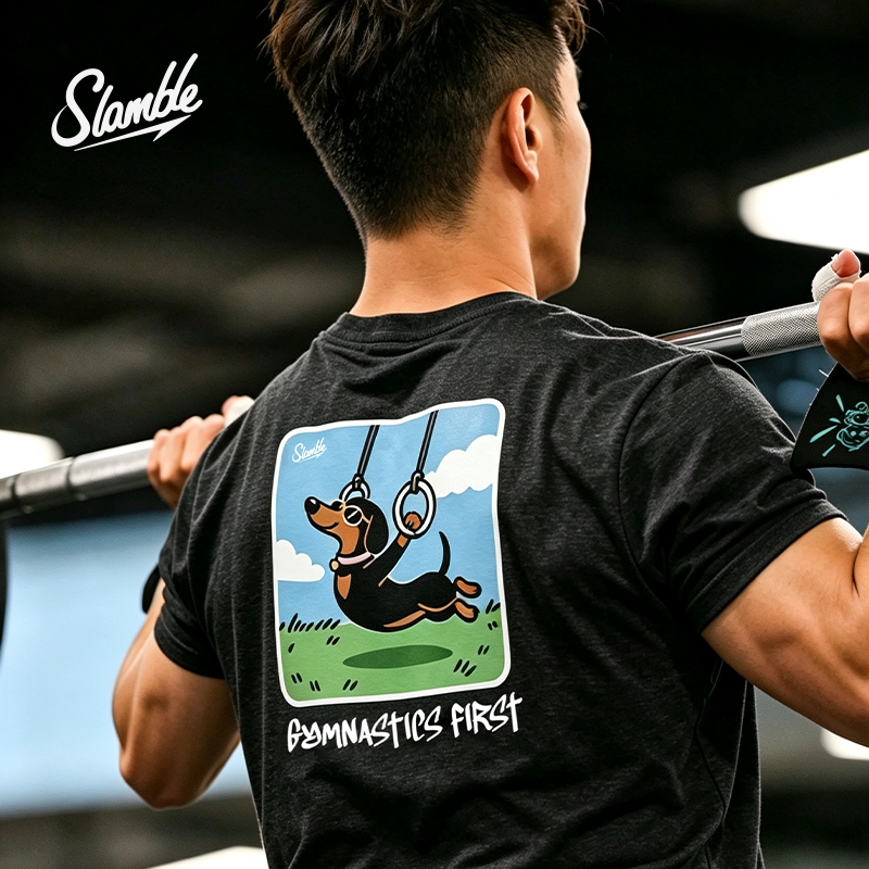 Slamble Dachshund Lyocell Comprehensive Training Sports Short-Sleeve T-Shirt for Men, Fitness and Strength Training, Moisture-Wicking and Quick-Drying Slamble Dachshund Lyocell Comprehensive Training Sports Short-Sleeve T-Shirt for Men, Fitness and Strength Training, Moisture-Wicking and Quick-Drying