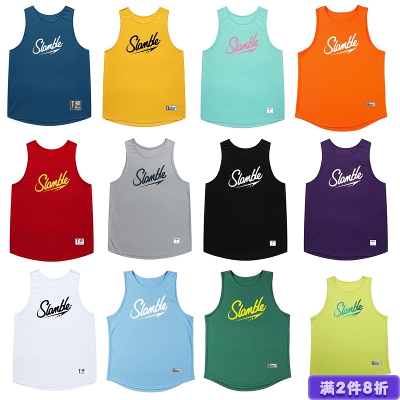 SLAMBLE sports basketball vest men's and women's summer American fitness basketball waistcoat sleeveless sweat-absorbing quick-drying tide brand