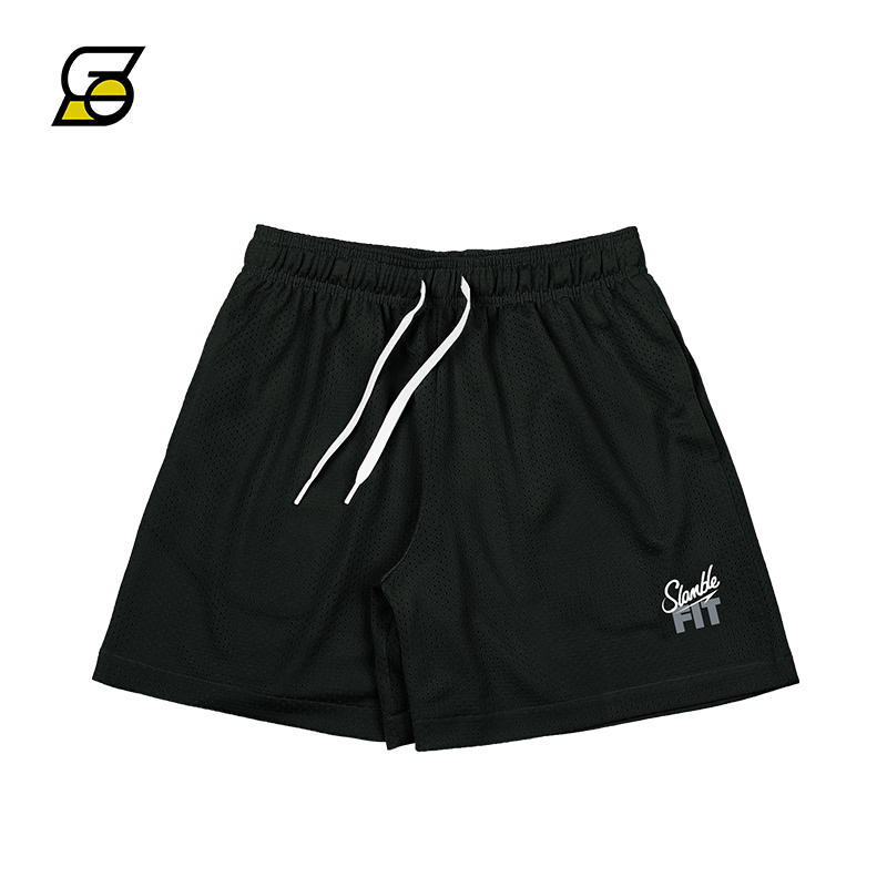 Slamble New Four-Season Fit Casual Sports Quick-Drying Breathable Mesh Basketball Training Quarter Shorts for Men