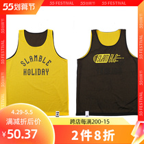 SLAMBLE double layer mesh sports basketball American casual vest loose breathable moisture-absorbing perspiration jersey