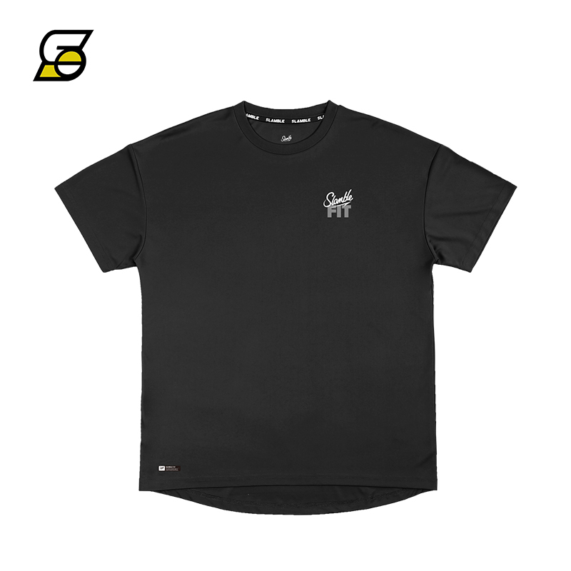 Slamble New Sports Basketball Short-Sleeved Fit Summer American-Style T-Shirt for Men, Round Neck, Fitness, Running, Breathable and Quick-Drying
