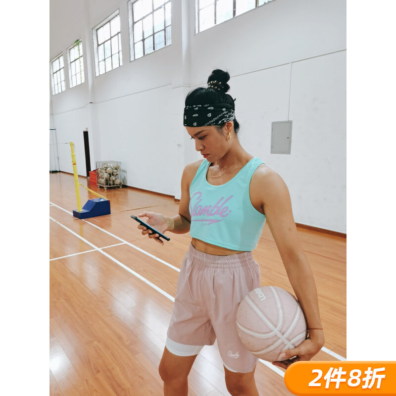 SLAMBLE Summer New Lady Sports Vest Harness Short inside lap Running yoga training outwear jacket