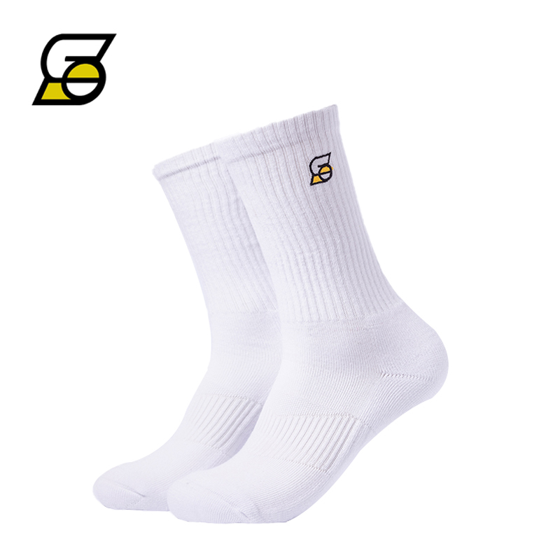 Slamble Men's Long Socks Trendy Thickened Towel Bottom Sports Mid-High Tube Candy Color Solid Color Large Size Socks