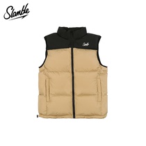 SLAMBLE winter new American parquet cotton waistcoat for men and women thickened and warm sleeveless waistcoat