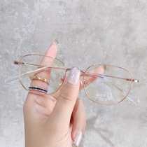 Square multi-border anti-blue myopia glasses female long foot set with number eye frame Net red ins Korean version of tradesmen