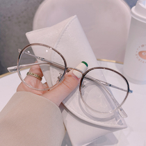 Small red book height thick side art round eye frames Korean version Nearsightedness Women Vegan Mirror Glasses can be equipped with Spectacle Male