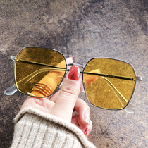  INS transparent pink myopia sunglasses female polarized sunglasses female anti-ultraviolet driving net celebrity glasses mens trend