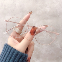 Little Red Book Glasses Anti-Blue Fatigue Glasses Myopia Female Korean Wave Anti-radiation Big Frame Red Protection Flat Man