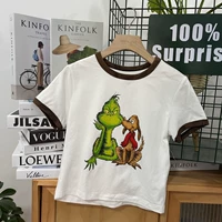 F21 белый коричневый край зеленые волосы монстр