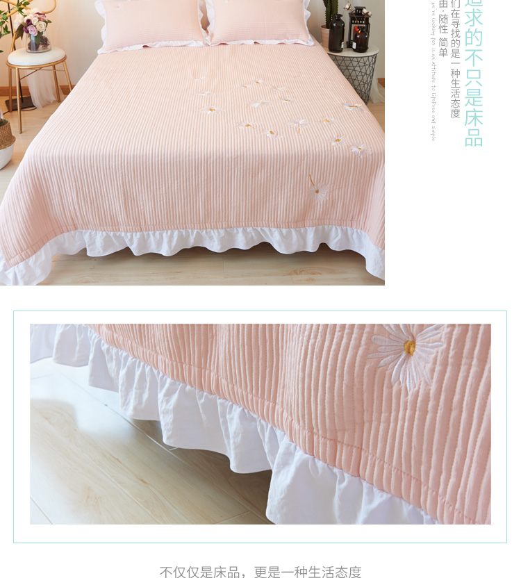 Ins Hàn Quốc giặt bông trải giường ba mảnh xuất khẩu Hàn Quốc quilted quilted tấm giường đôi giường đơn ga giuong dep