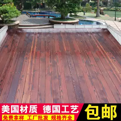 Anti-corrosion wood floor carbonized wood board nature board outdoor wood floor hanging ceiling wall board keel wood Square