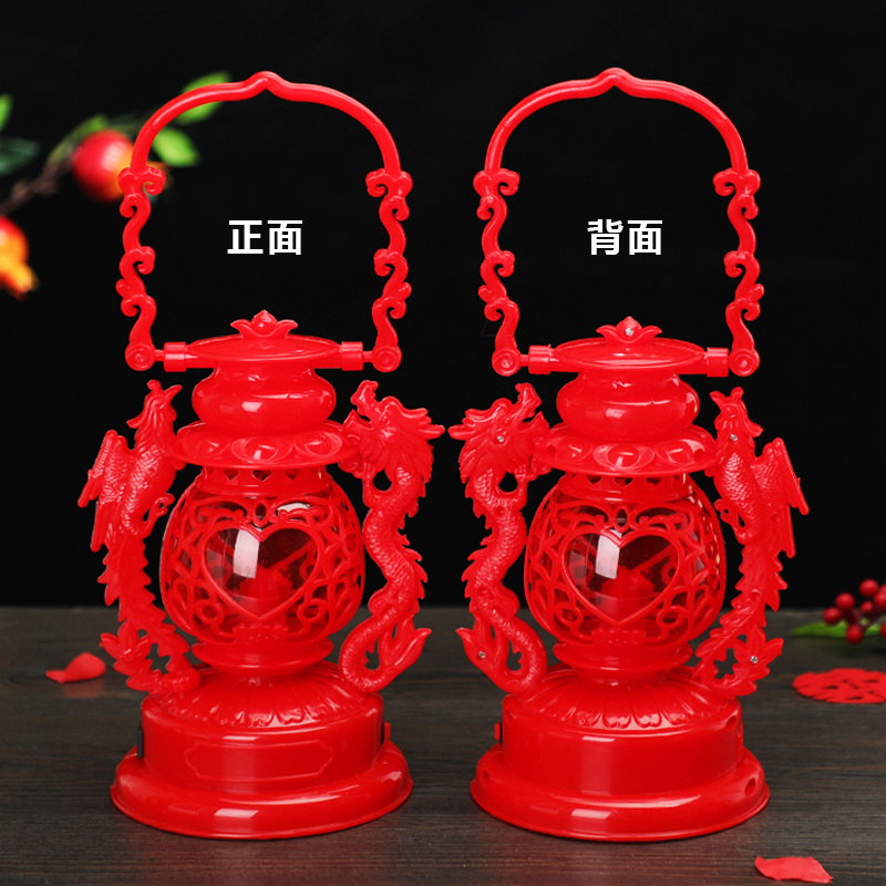 Wedding Dragon and Phoenix Lanterns, Home Protection Lanterns, Red Lanterns, Wedding Room Rechargeable Everlasting Lights, Festive Housewarming and Marriage Lanterns