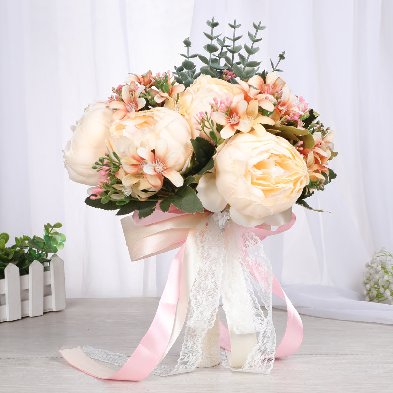 Bride bouquet simulation wedding ceremony supplies Korean bridesmaid bouquet wedding photography European style wedding bouquet