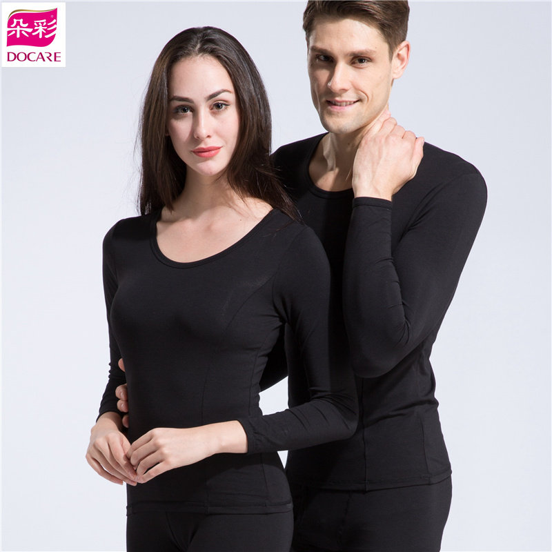Duocai men's and women's thin long johns round neck modal plus cotton thin suit underwear DX5696DX6696