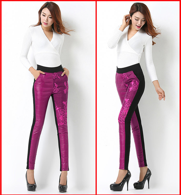 Clear the warehouse of Parlando girl high - waist feather pants lady wear skinny cotton pants outside wear