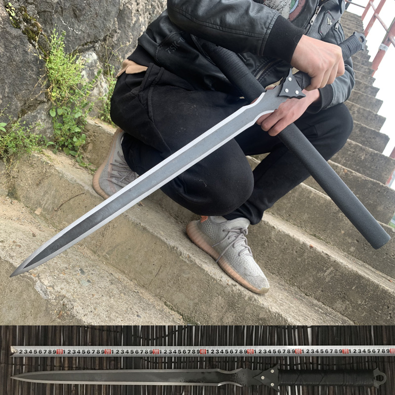Longquan Son Inku Sword Manganese Steel Integrated Knife Sword Long Version Knife Vehicle Cutter Anti-Body Town Mansion Sword Cold Weapon Unopened Blade