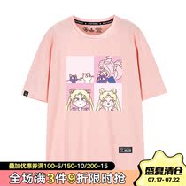 Pink cute short-sleeved t-shirt female Harajuku wind net red ins super fire cotton loose cartoon foreign style tide half-sleeve base