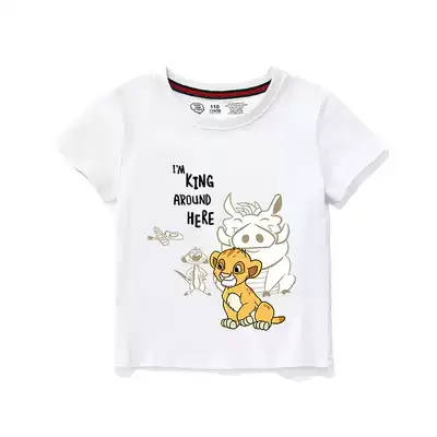 Lion King T-shirt children's short-sleeved female Cartoon Cartoon joint children's clothing little boy pure cotton male and female children's coat