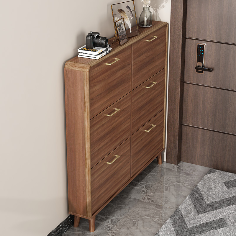 2021 New minimal modern ultra - thin flip shoe cabinet household door door thin door to the door closet