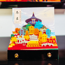 Creative 2021 calendar Flip Desk Calendar Year of the Ox Calendar Christmas gift Three-dimensional Chinese Architectural Calendar