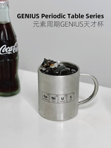 Creative Elements Periodic Table Mark Cups Stainless Steel Mens Office Home Coffee Cup Graduation Gift Guys