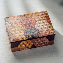 Japan Import Boxes Root Consignment Wood Fine Work First Accessories Box Jewelry Set Items Box Day Style Handmade Solid Wood Tabletop Intake Cabinet