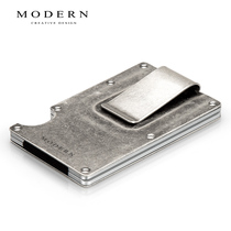 German MODERN aviation aluminum wallet stainless steel card holder mens metal wallet Fathers Day gift for husband