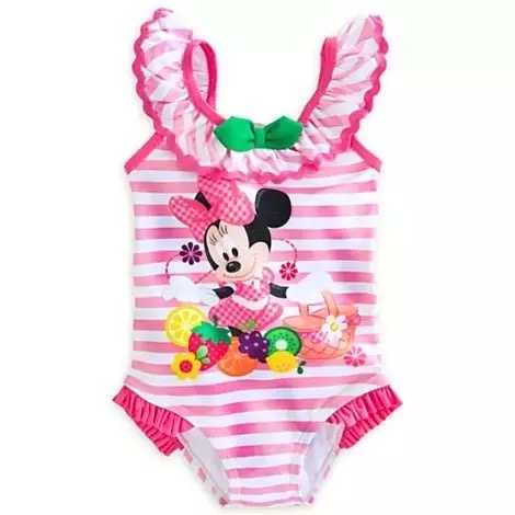 0-7 years old US foreign trade original single children's swimsuit cute girls striped Minnie one-piece swimsuit
