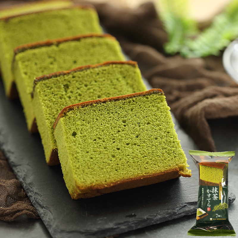 Japan imported * Marudo Maruto Nagasaki Cake Uji Matcha flavor cake Breakfast pastry 7 pieces 170g2545