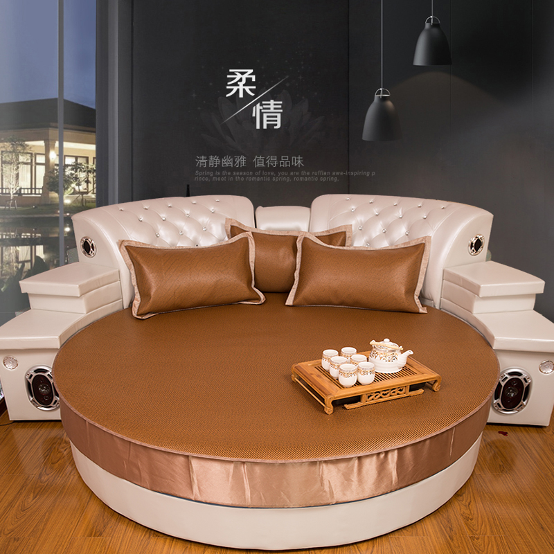 Omesha double-sided thickened ice rattan mat custom three-piece round bed mat round ice silk mat rattan seat nationwide