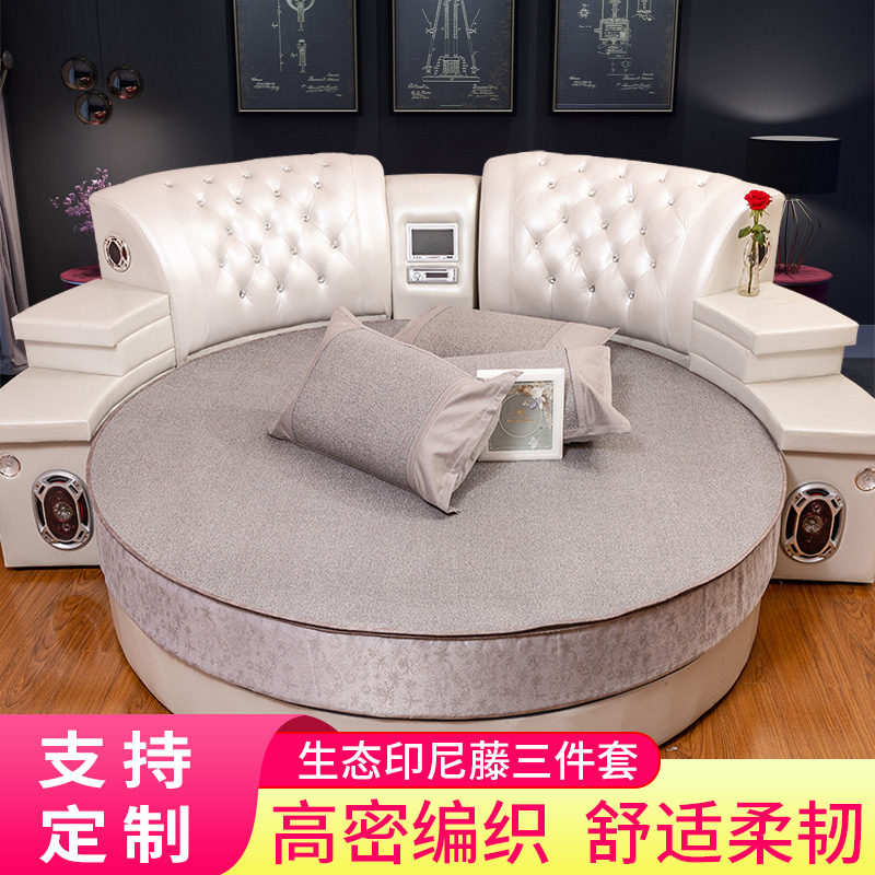 Omisha round bed thickened ice silk mats of any size can be customized for summer mattress models round bed mats three-piece set